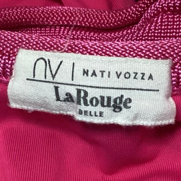 Nati Vozza Women's Pink Rib Knit Sleeveless Square Neck Pullover Crop Tank Top M - Picture 3 of 4